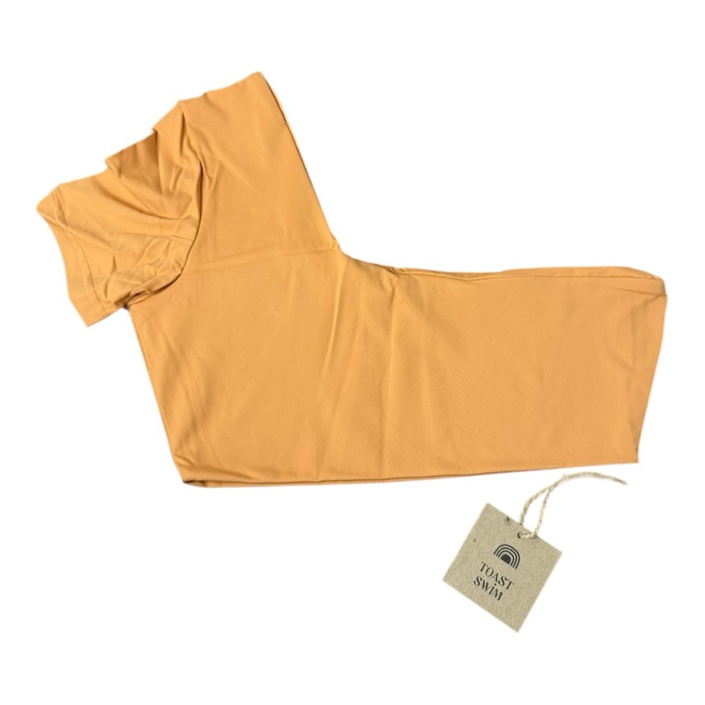 FP x Toast Swim‎ Signature One Shoulder Crop Bikini Top in Sandstone Small NWT